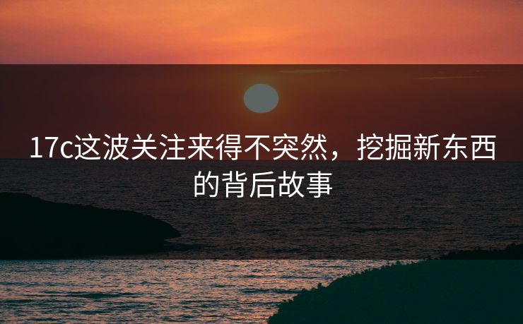 17c这波关注来得不突然，挖掘新东西的背后故事