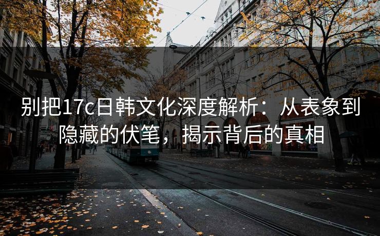 别把17c日韩文化深度解析:从表象到隐藏的伏笔,揭示背后的真相 别把17c日韩文化深度解析:从表象到隐藏的伏笔,揭示背后的真相