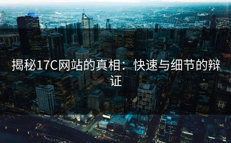 揭秘17C网站的真相：快速与细节的辩证