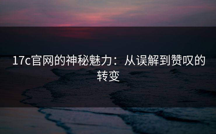 17c官网的神秘魅力：从误解到赞叹的转变