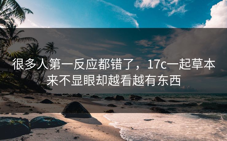 很多人第一反应都错了，17c一起草本来不显眼却越看越有东西