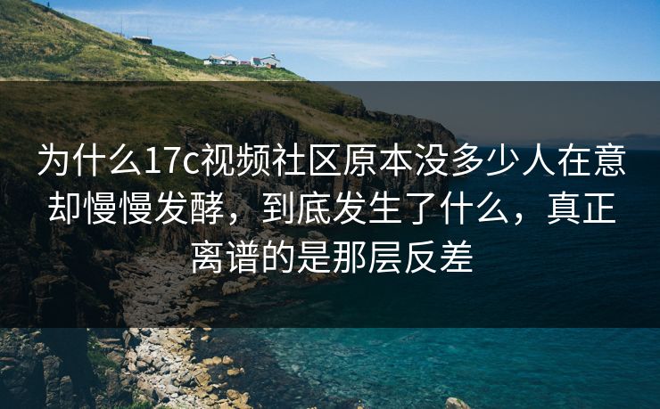 为什么17c视频社区原本没多少人在意却慢慢发酵，到底发生了什么，真正离谱的是那层反差