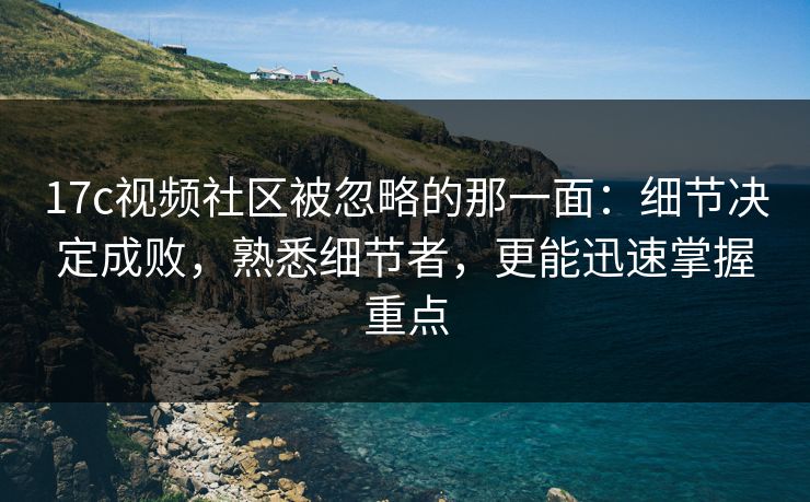 17c视频社区被忽略的那一面：细节决定成败，熟悉细节者，更能迅速掌握重点