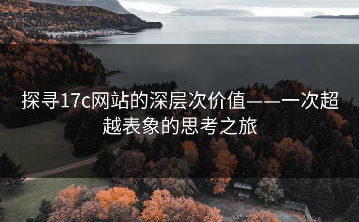 探寻17c网站的深层次价值——一次超越表象的思考之旅
