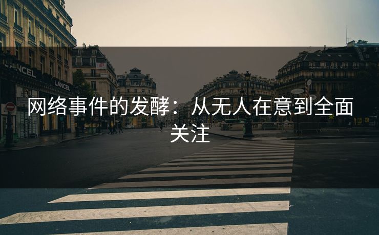 网络事件的发酵：从无人在意到全面关注