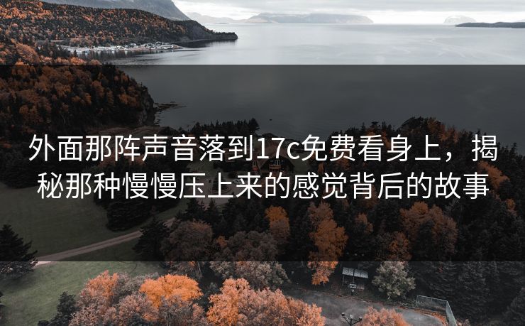 外面那阵声音落到17c免费看身上，揭秘那种慢慢压上来的感觉背后的故事